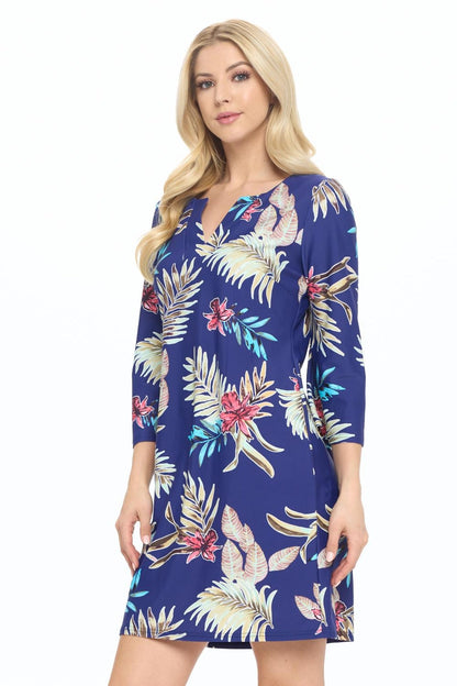 Navy Quarter Sleeve Dress