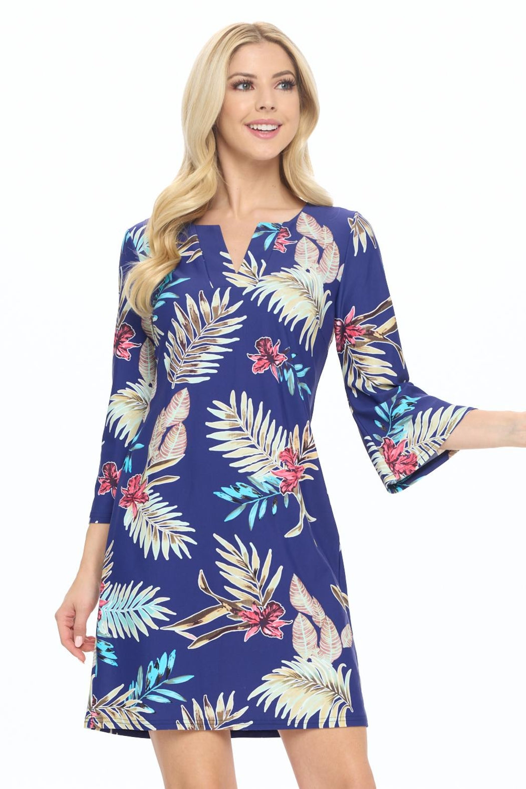 Navy Quarter Sleeve Dress