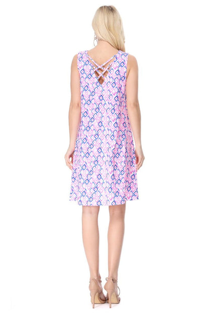Pink Back Crisscross Dress