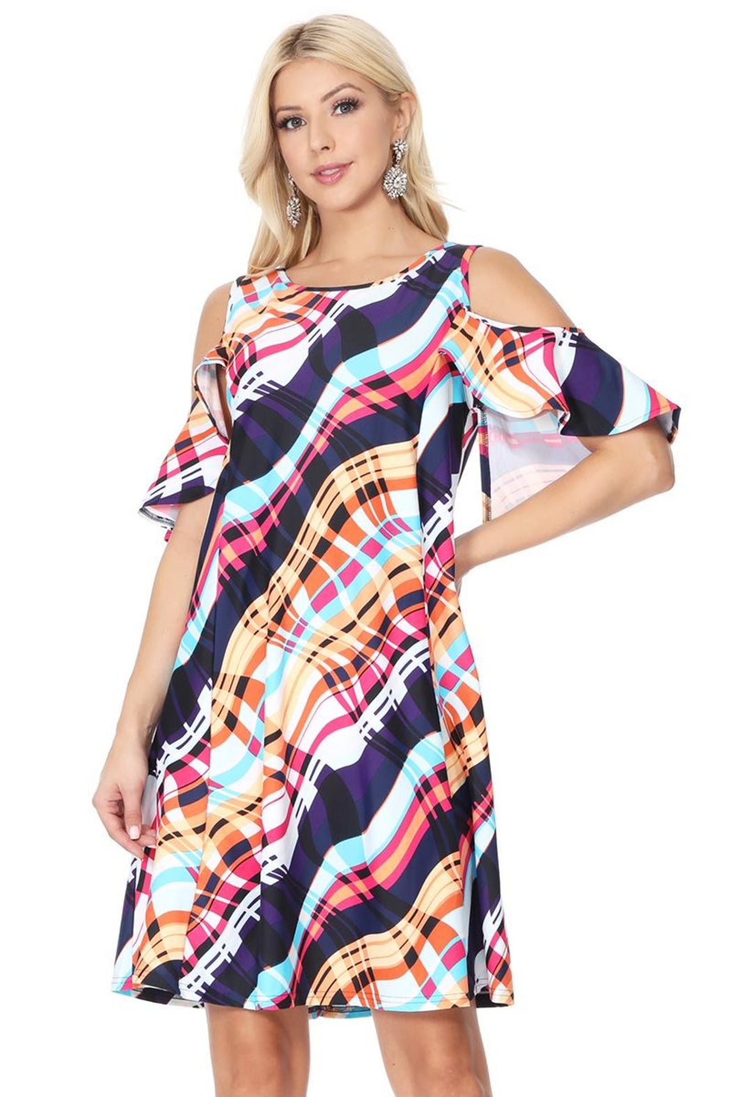 Pink Cold Shoulder Dress