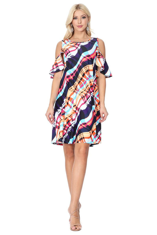 Pink Cold Shoulder Dress