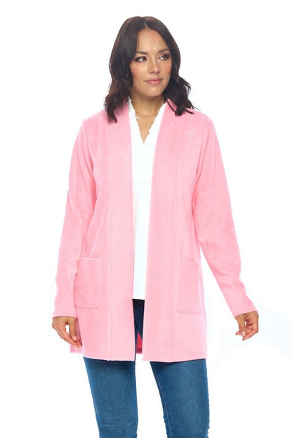 Pink Open Front Jacket