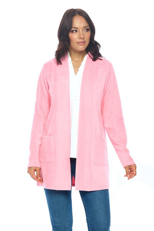Pink Open Front Jacket