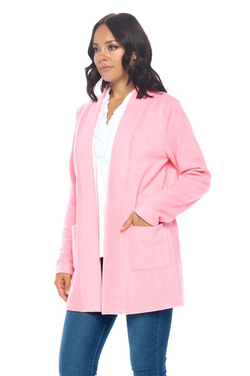 Pink Open Front Jacket