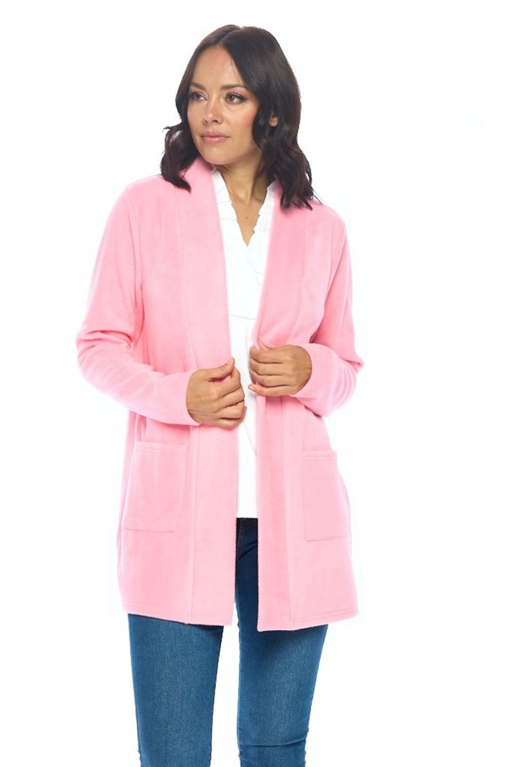 Pink Open Front Jacket