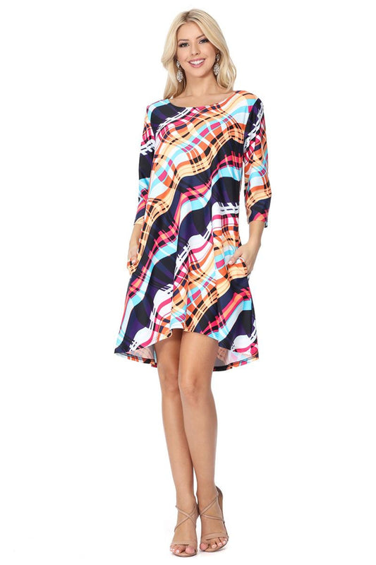 Pink Plaid Swing Dress