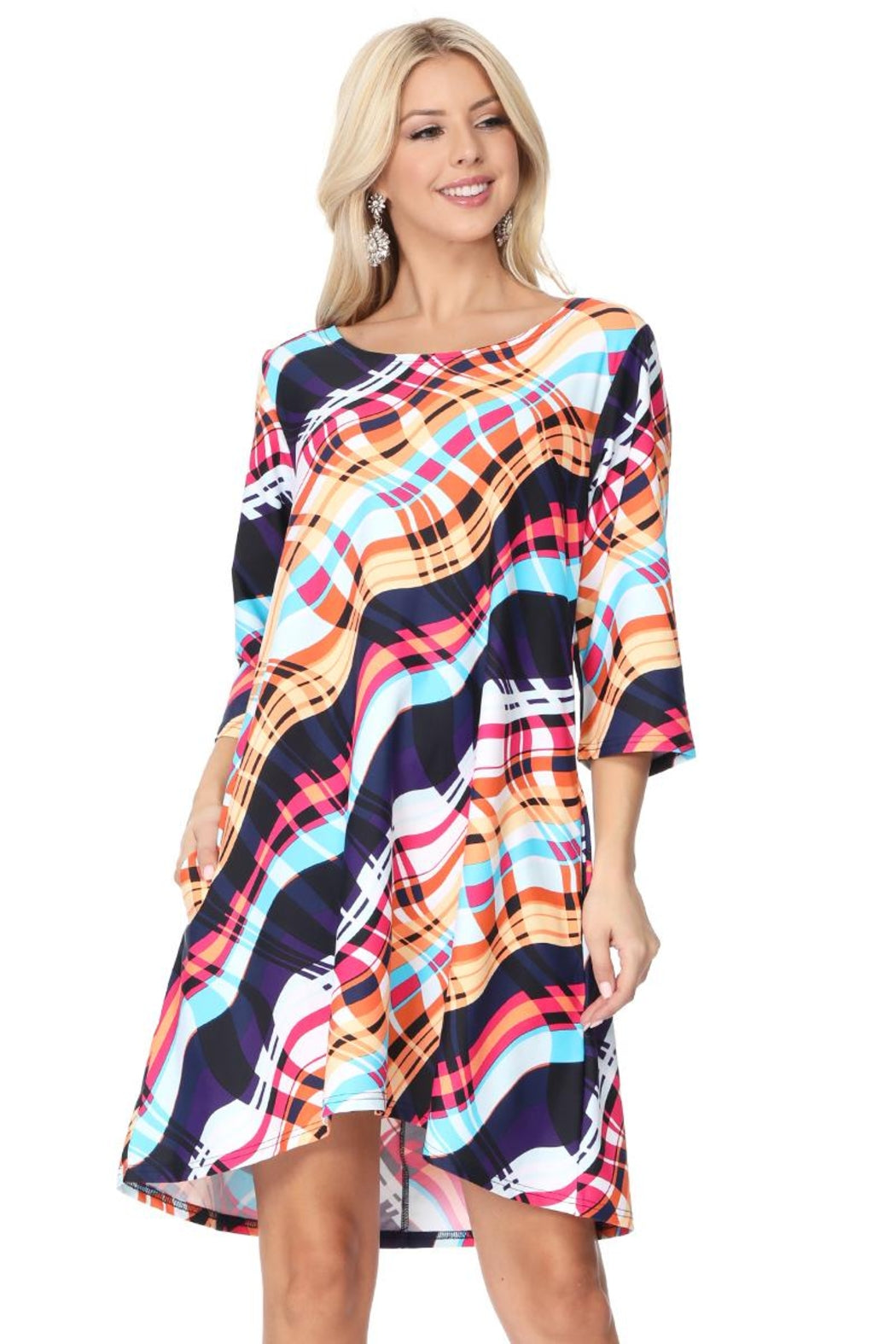 Pink Plaid Swing Dress