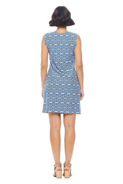 Royal Sleeveless Shift Dress