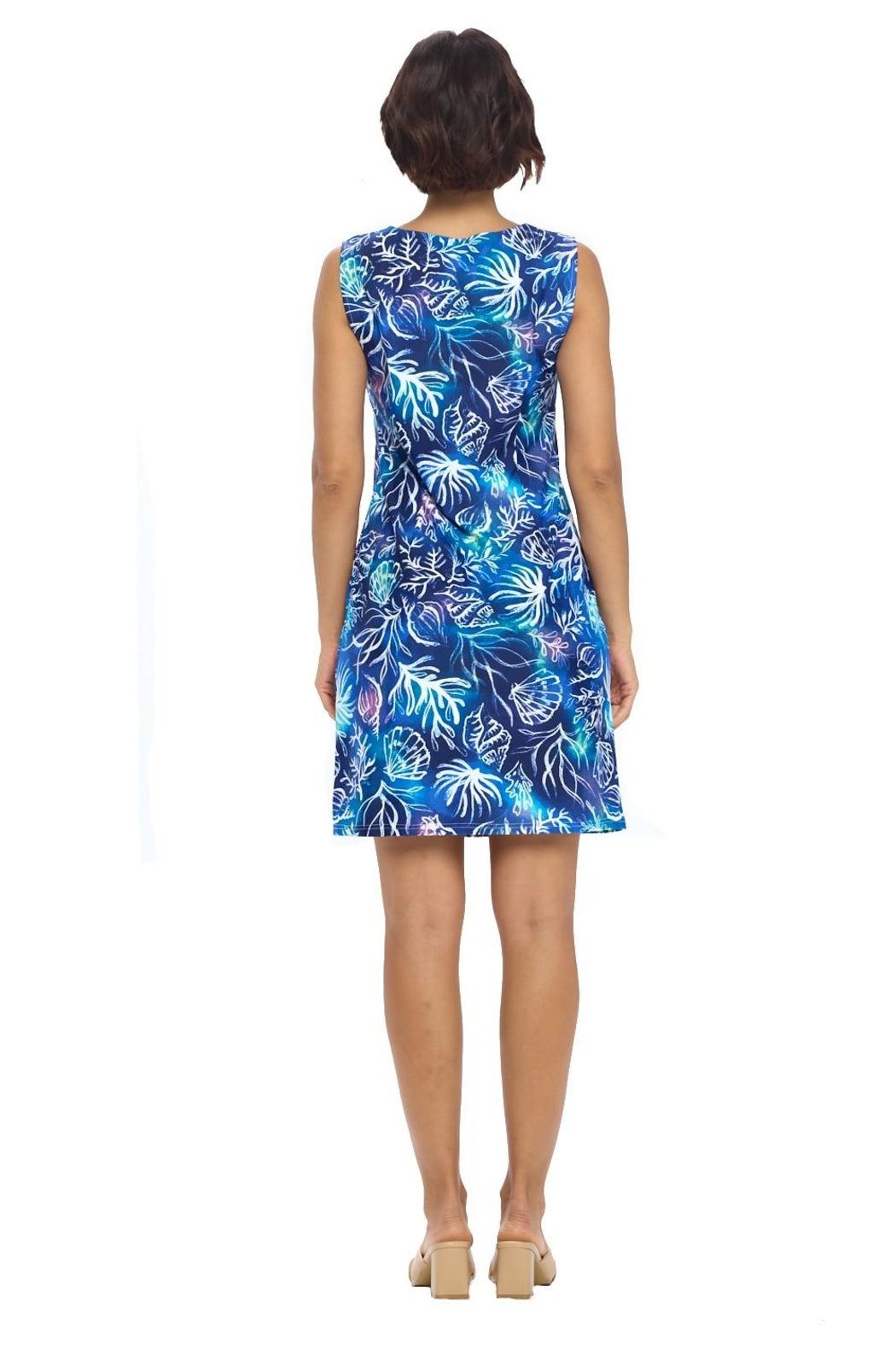 Royal Sleeveless Shift Dress