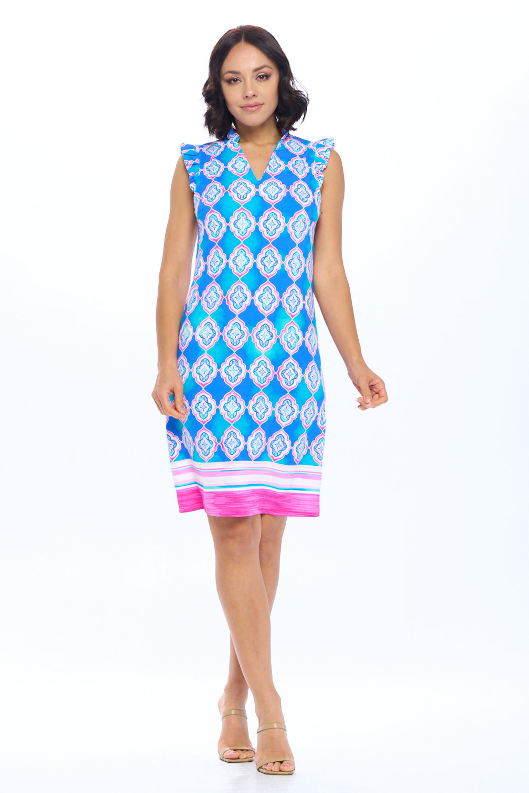 Ruffle Cap Sleeve Dress