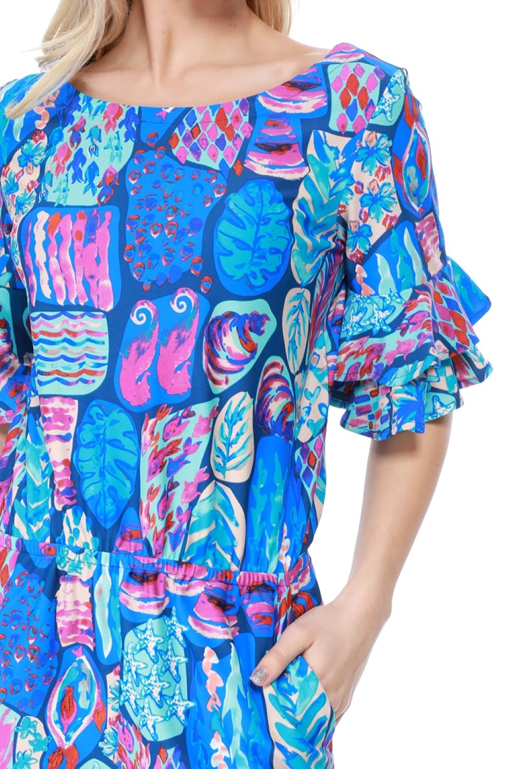 Ruffle Sleeve Romper