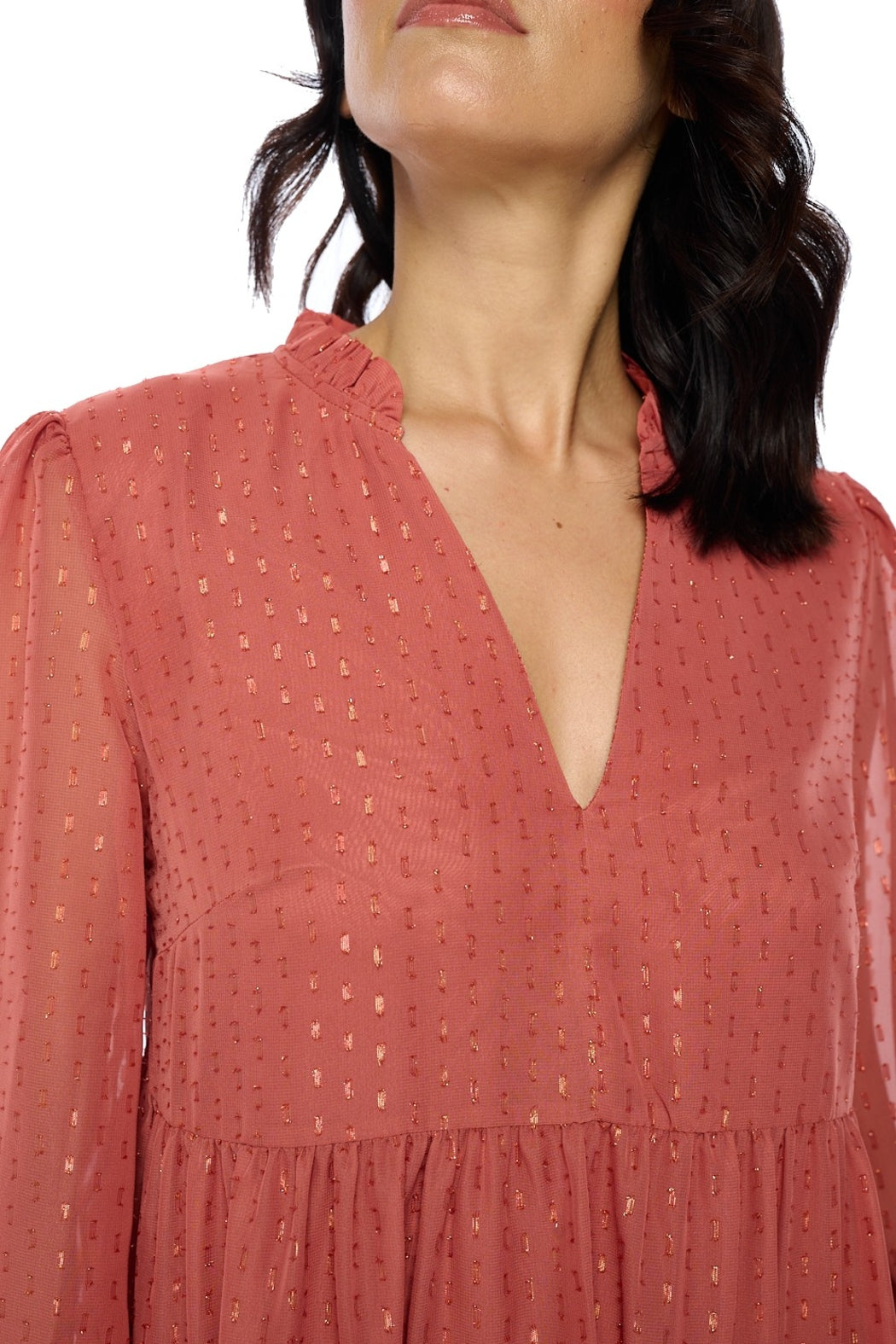 Rust Tiered Dress