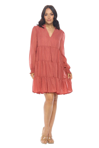 Rust Tiered Dress