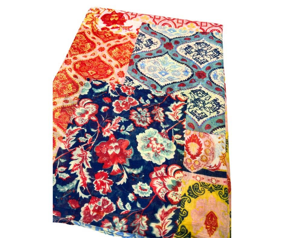 Multicolor Cotton/ Viscose Floral Scarf for women