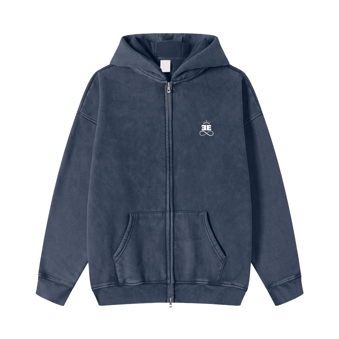 ESSNTIAL ELEMNTS Unisex 360G Snow Washed Zipped Hoodie