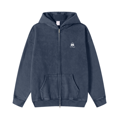 ESSNTIAL ELEMNTS Unisex 360G Snow Washed Zipped Hoodie