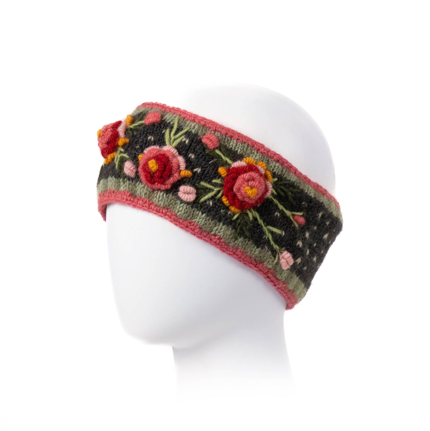 Aubrey  - women's wool knit headband: Begonia