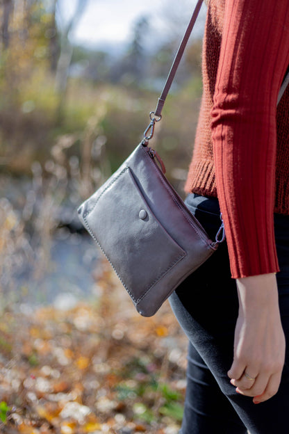[MIA] SMALL CROSSBODY & CLUTCH | SUPER SOFT NAPPA LEATHER: TAN
