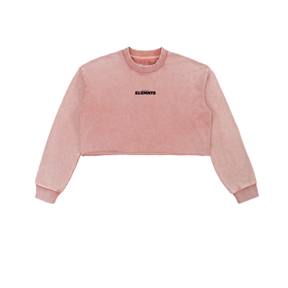 ESSNTIAL ELEMNTS 380G Women's Washed Raw Edge Crop