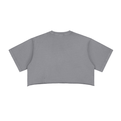 ESSNTIAL ELEMNTS Women's 280G Washed Raw Edge Crop