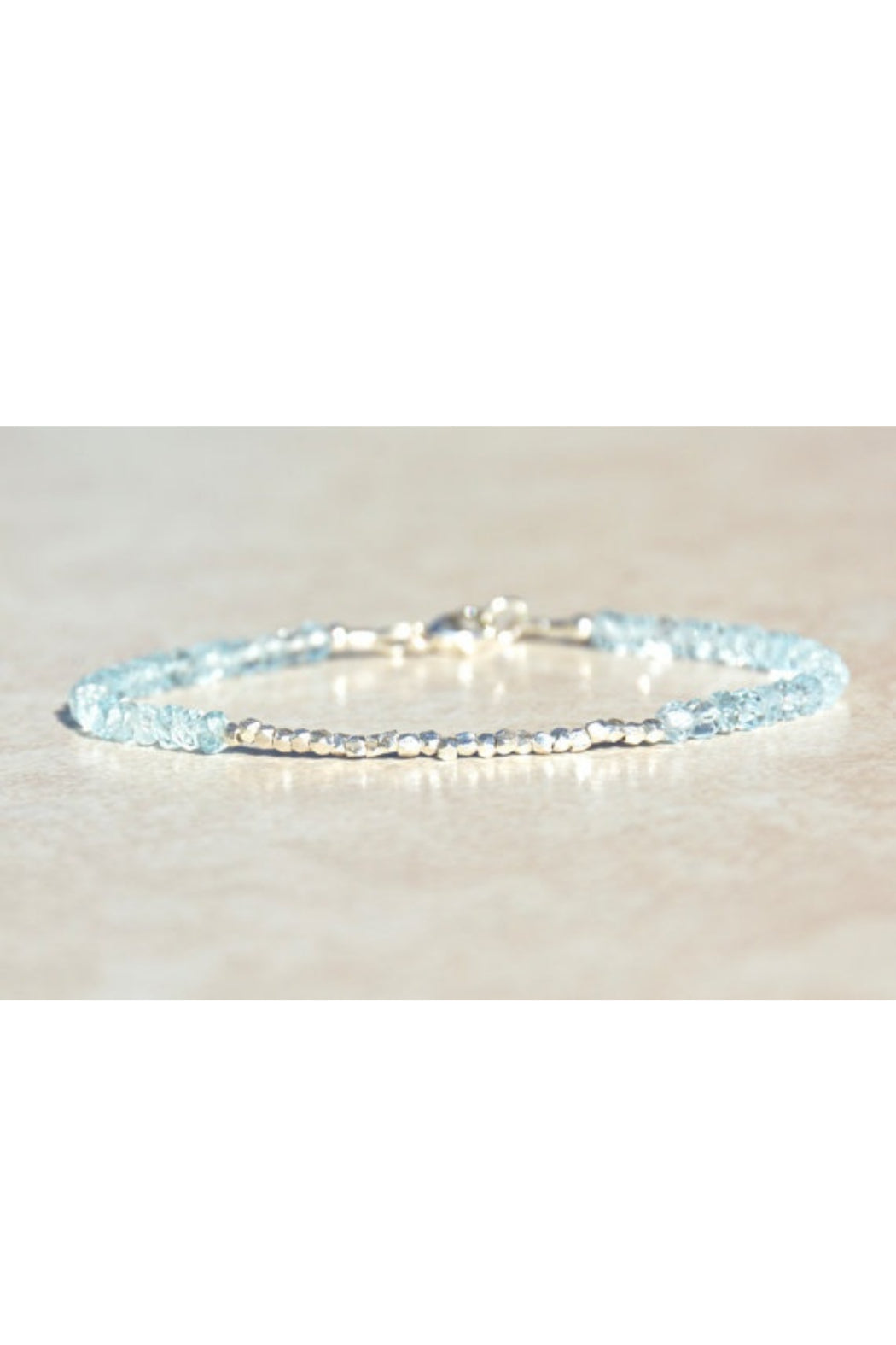 Beaded Gemstone Bracelet Hill Tribe Silver Bracelet