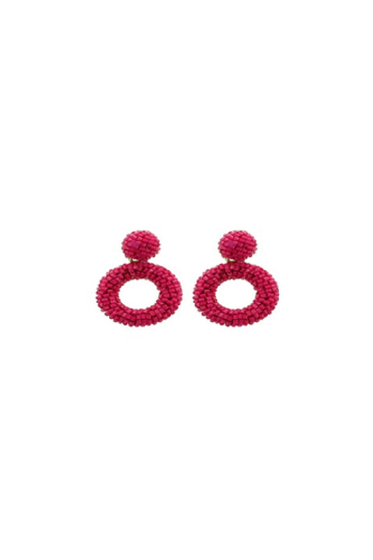 Beaded Round Earrings
