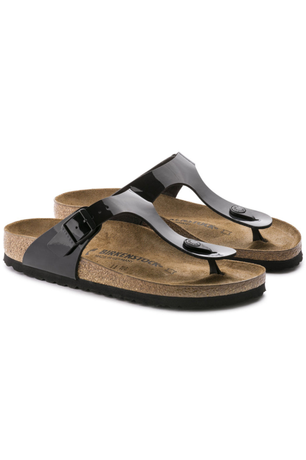 Birkenstock Gizeh Regular Width in  Black Patent