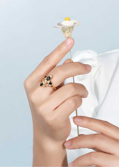 Saints & Saviors Deni Fleur de Lis Onyx Ring