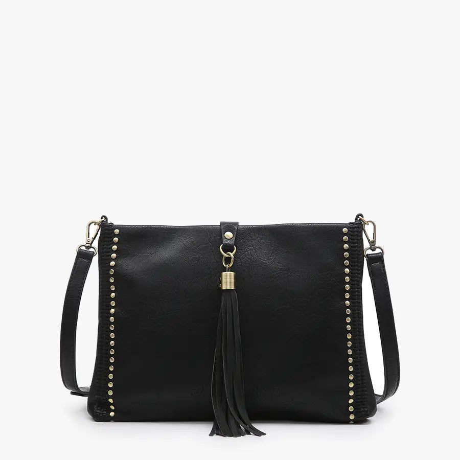 Jen & Co Black Marie Crossbody with Grommet Details