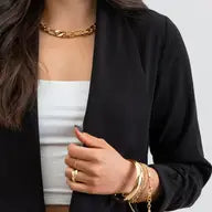 Rouched Sleeve Open Blazer