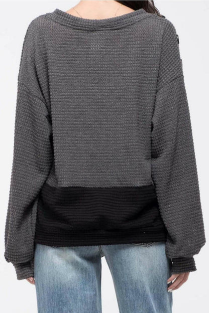Color Block Knit Top