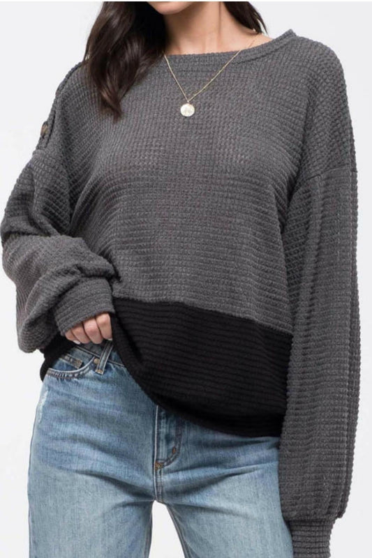Color Block Knit Top