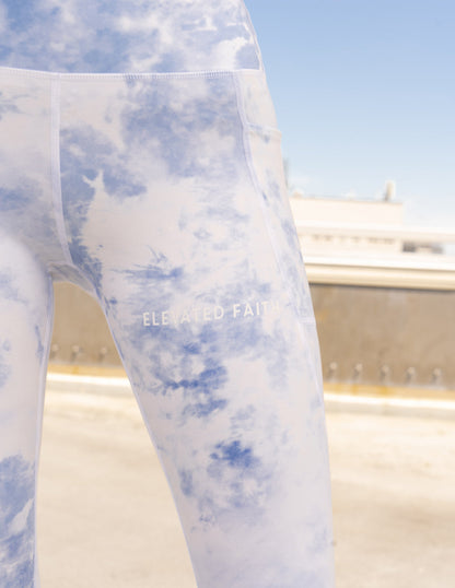 Blue Tie-Dye Legging