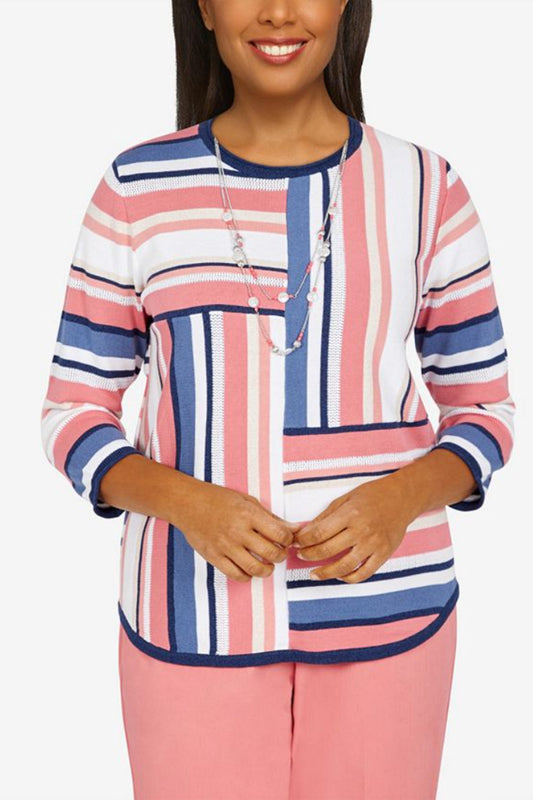 Boho coloblock sweater