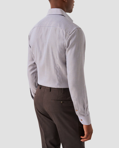 Eton Houndstooth Print Signature Twill Shirt