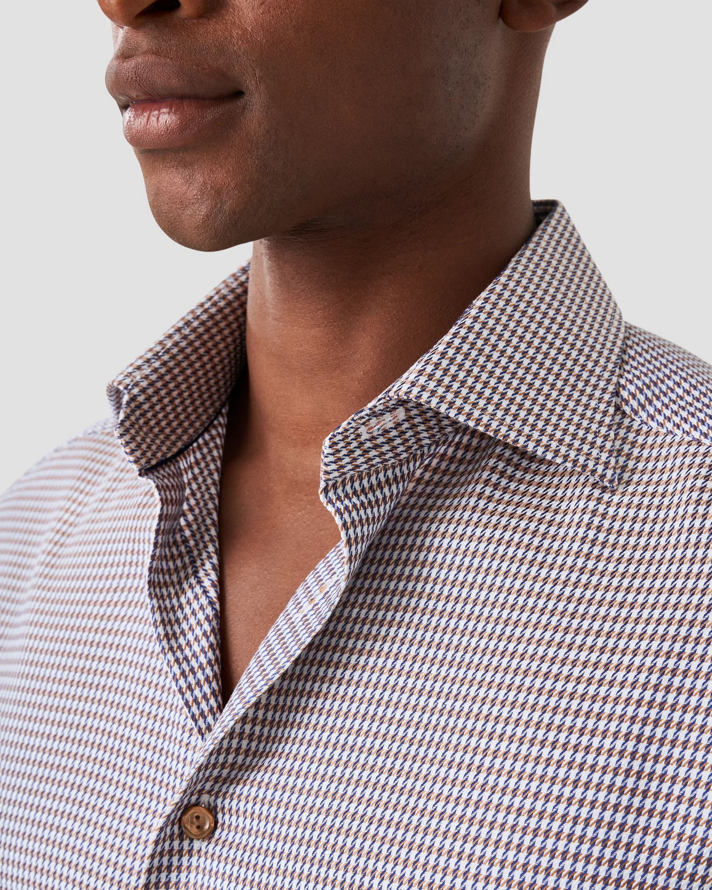 Eton Houndstooth Print Signature Twill Shirt