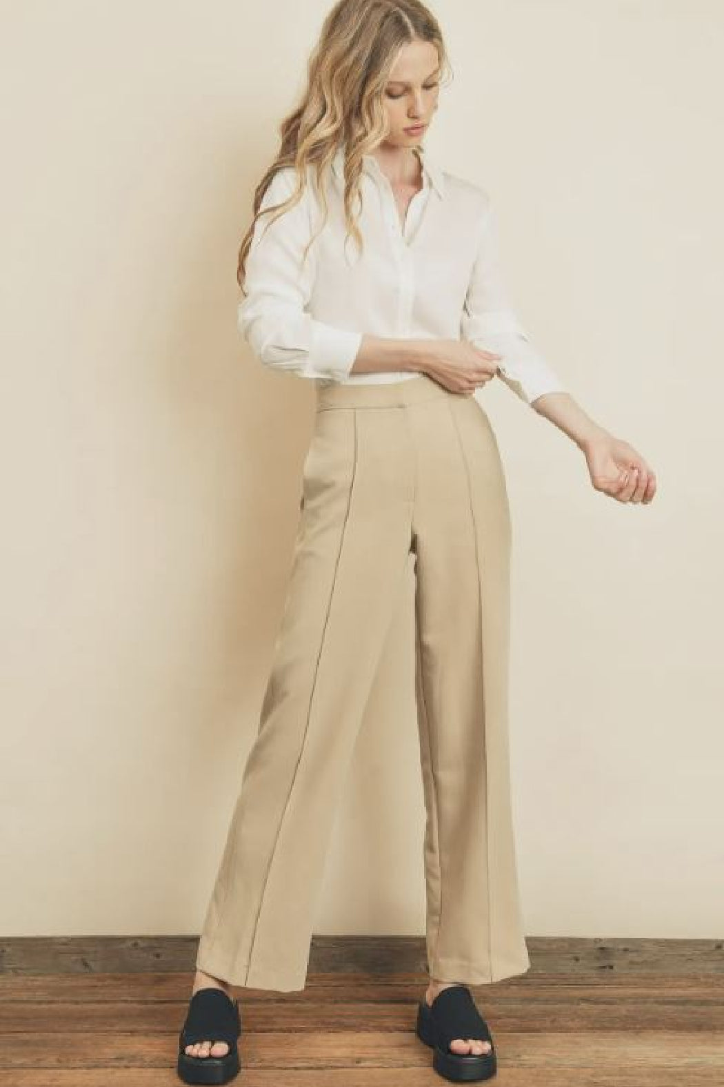 Button Down Satin Slim Shirt