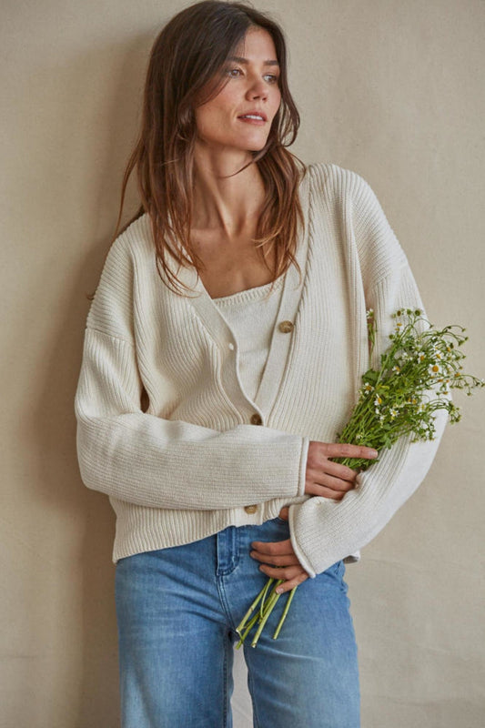 Cream Cotton Cardigan