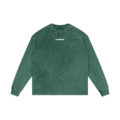ESSNTIAL ELEMNTS Unisex 250G Acid Wash OS LS Tee