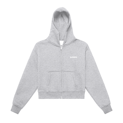 ESSNTIAL ELEMNTS Women's Fleeced Zip-Up Cropped Hoodie