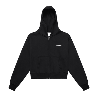 ESSNTIAL ELEMNTS Women's Fleeced Zip-Up Cropped Hoodie