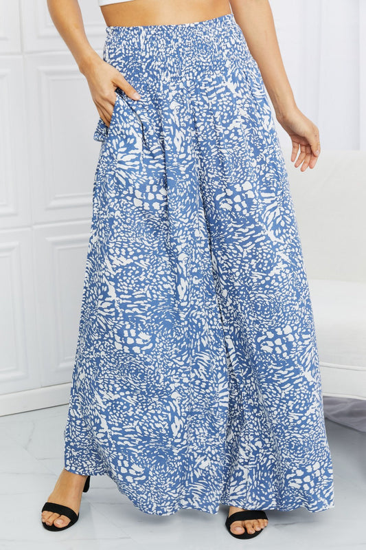 Kori America Full Size Printed Wide-Leg Pants