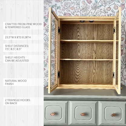 Turned Wood Frame Wall Cabinet