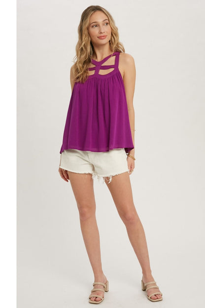 Caged Neck Tank Top
