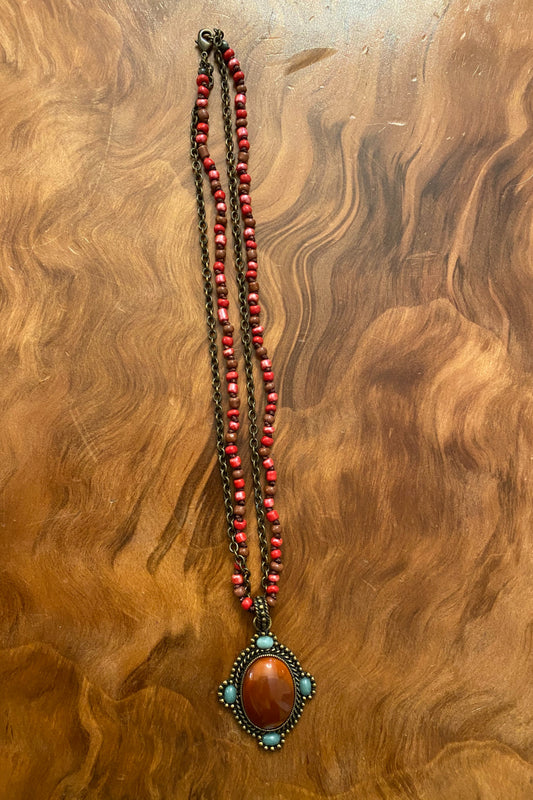 Carnelian Pendant Necklace