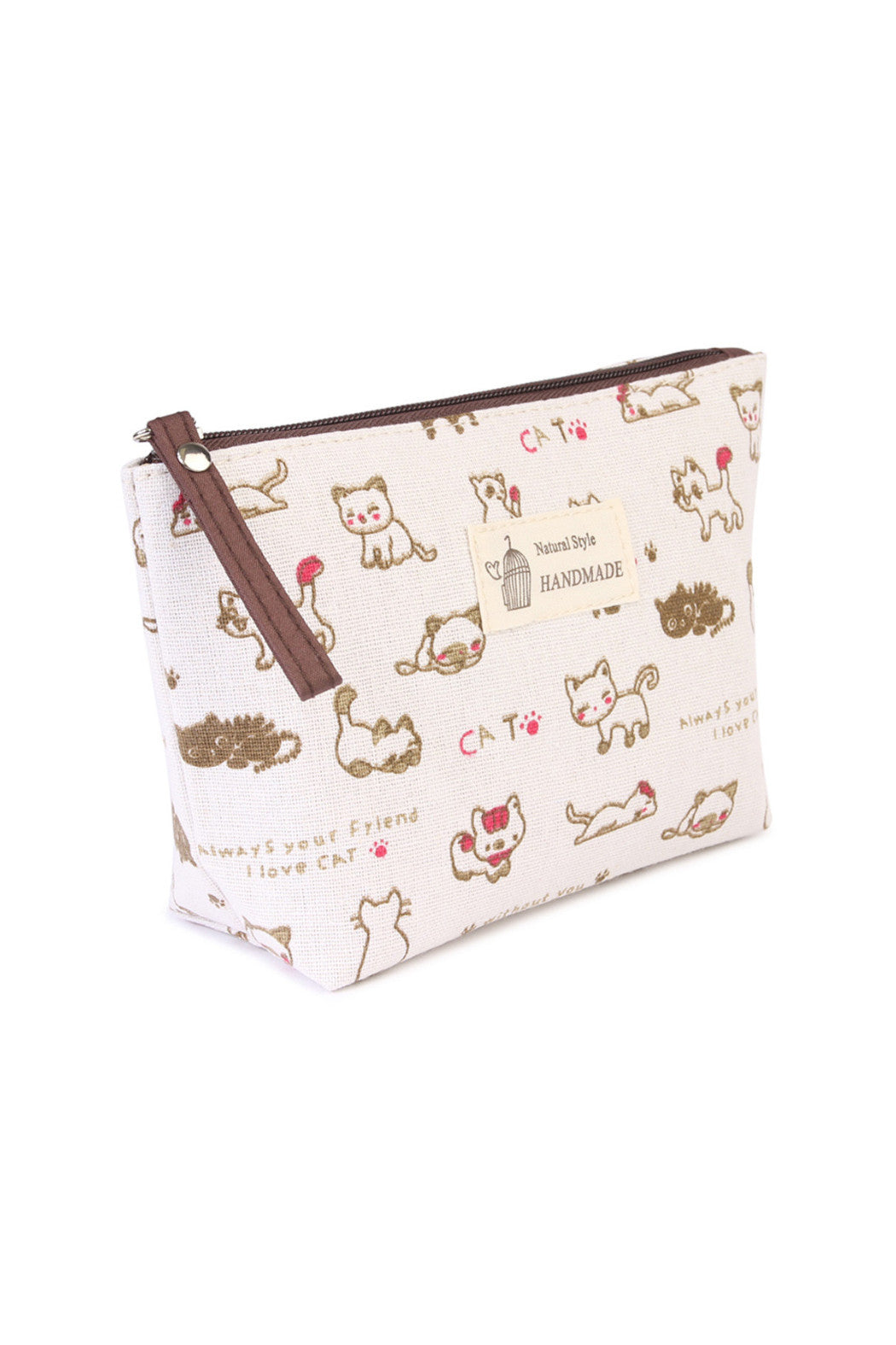 CAT LOVER Canvas Cosmetic Pouch