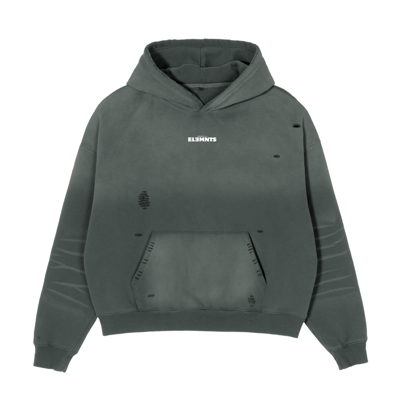 ESSNTIAL ELEMNTS Unisex 630G Frayed Boxy Hoodie