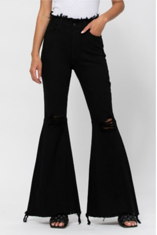 Cello Hi waist ripped flare Jean