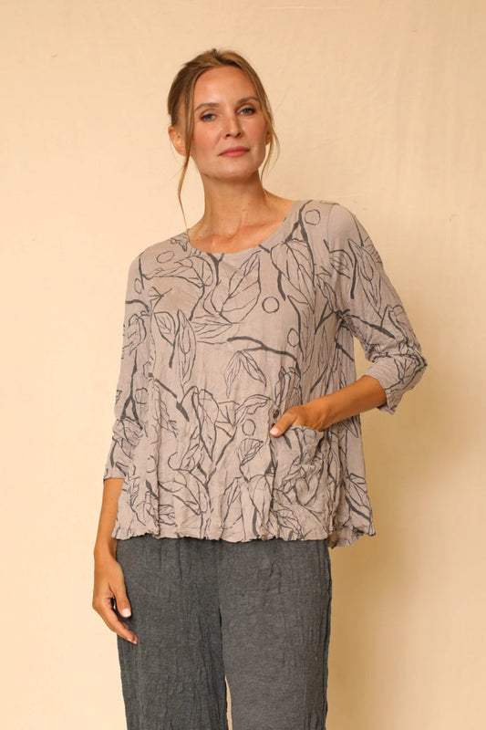 Leaf Crinkle Jersey Top