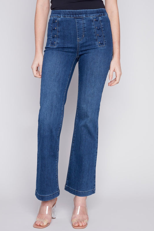 Pull On Flare Leg Jeans